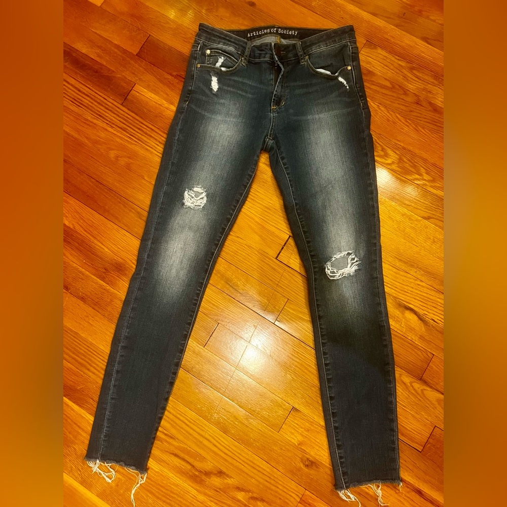 Articles Of Society | Midnight Blue Ripped Skinny Jeans
